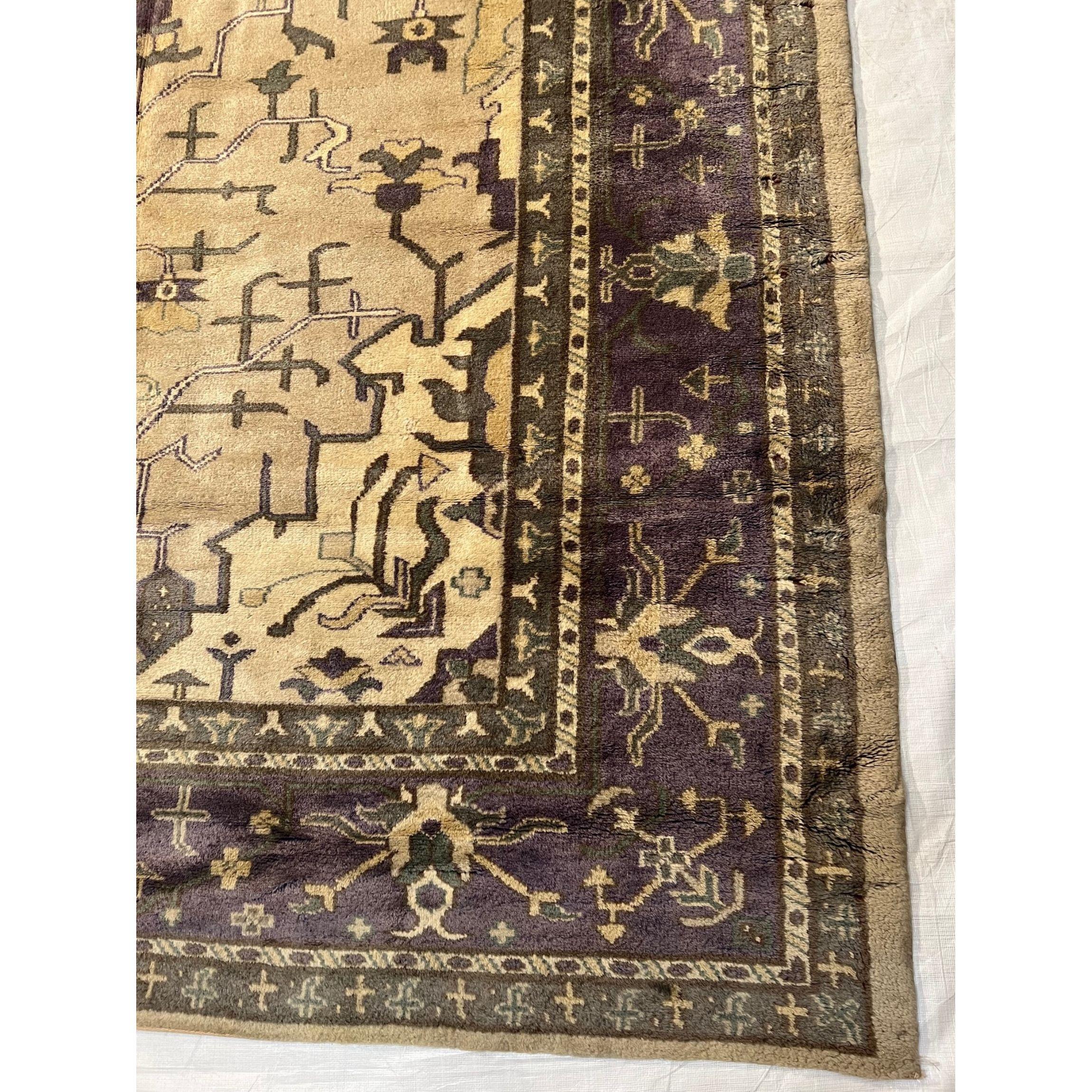 Antique Oushak Rug 11.2x9.2 In Good Condition For Sale In Los Angeles, US
