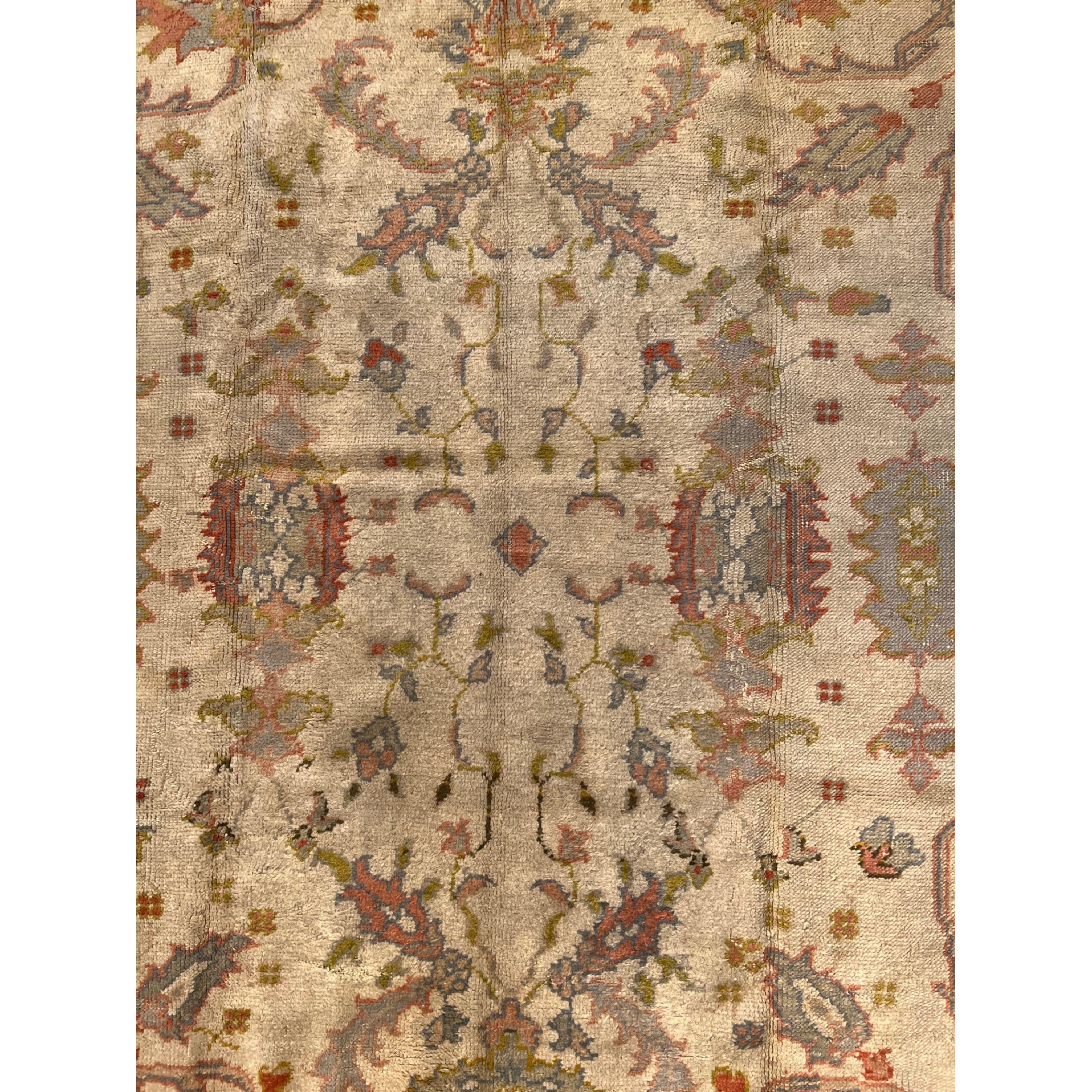 Antique Oushak Rug 11.3x8.2 In Good Condition For Sale In Los Angeles, US