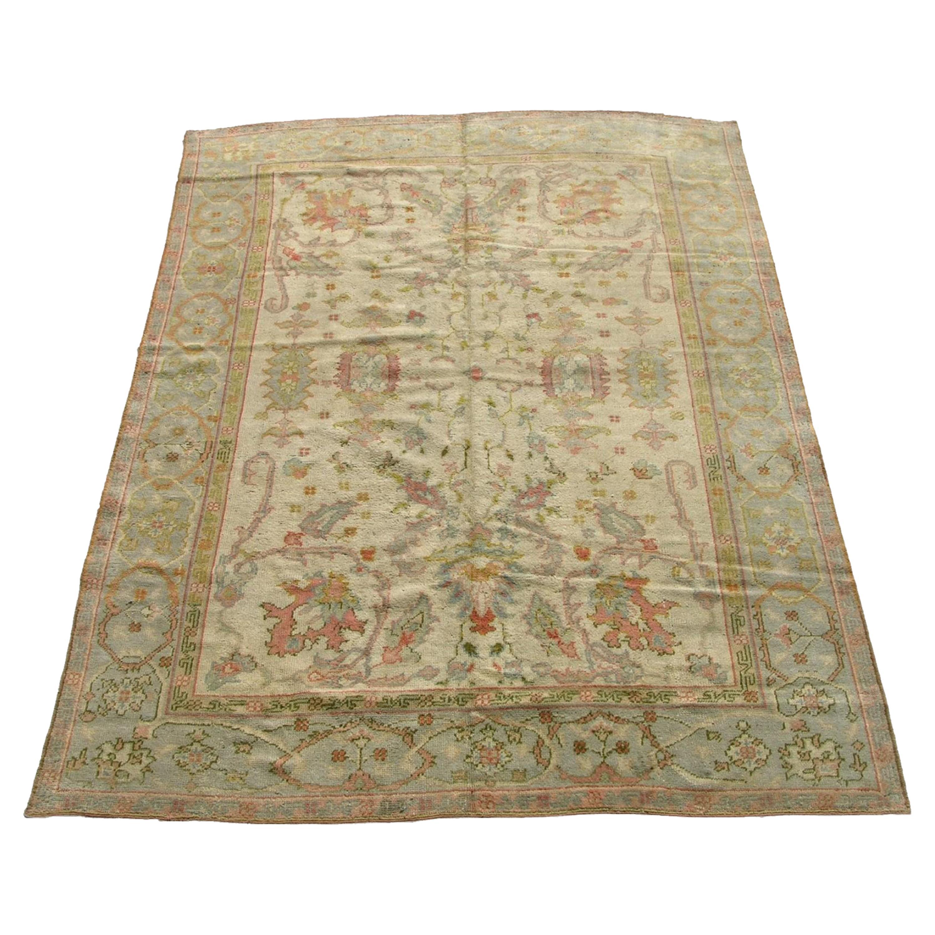 Antique Oushak Rug 11.3x8.2 For Sale