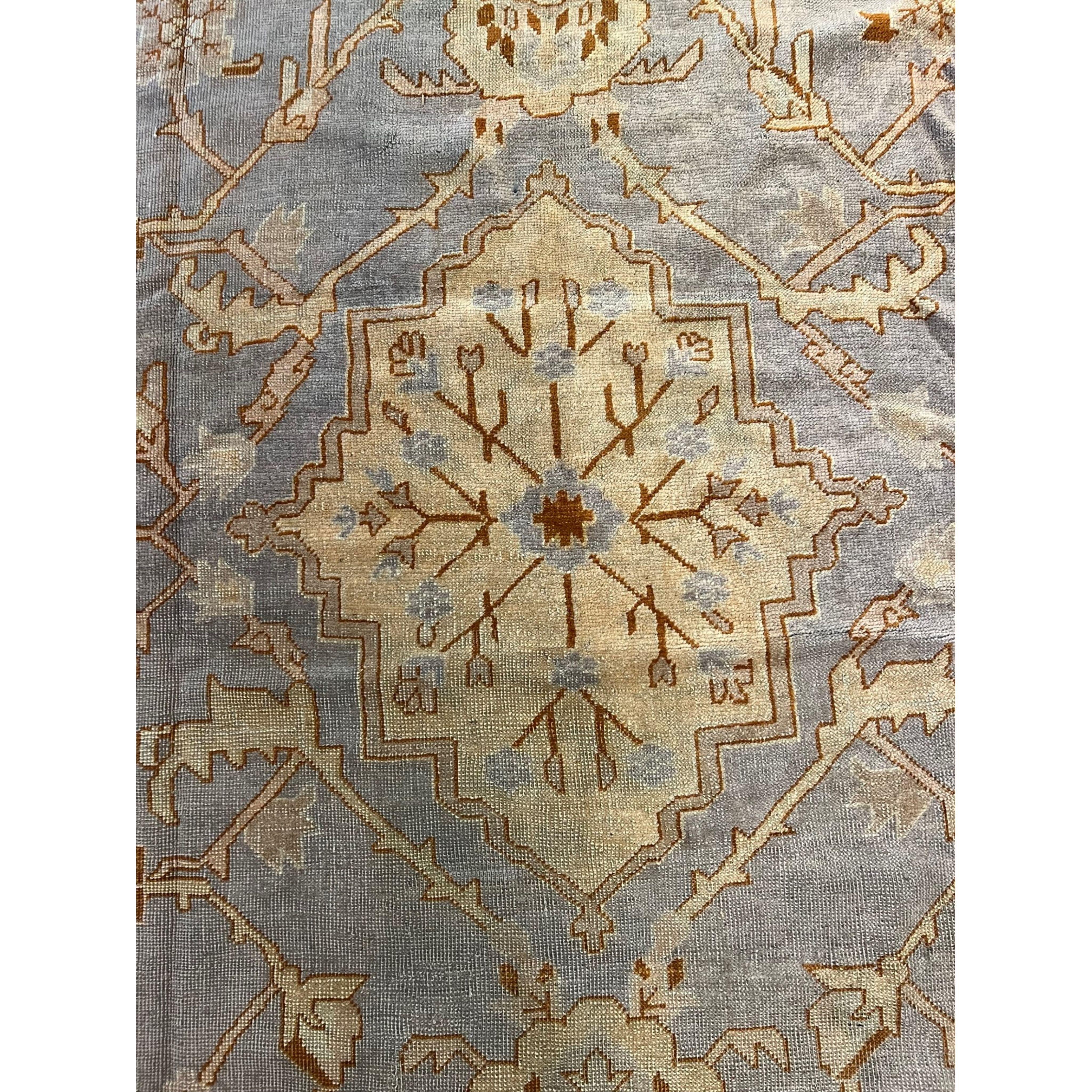 Other Antique Oushak Rug 11.8x10.0 For Sale