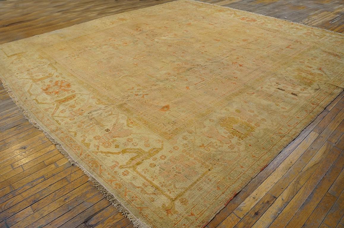 Hand-Knotted 19th Century Turkish Oushak Carpet ( 11'9