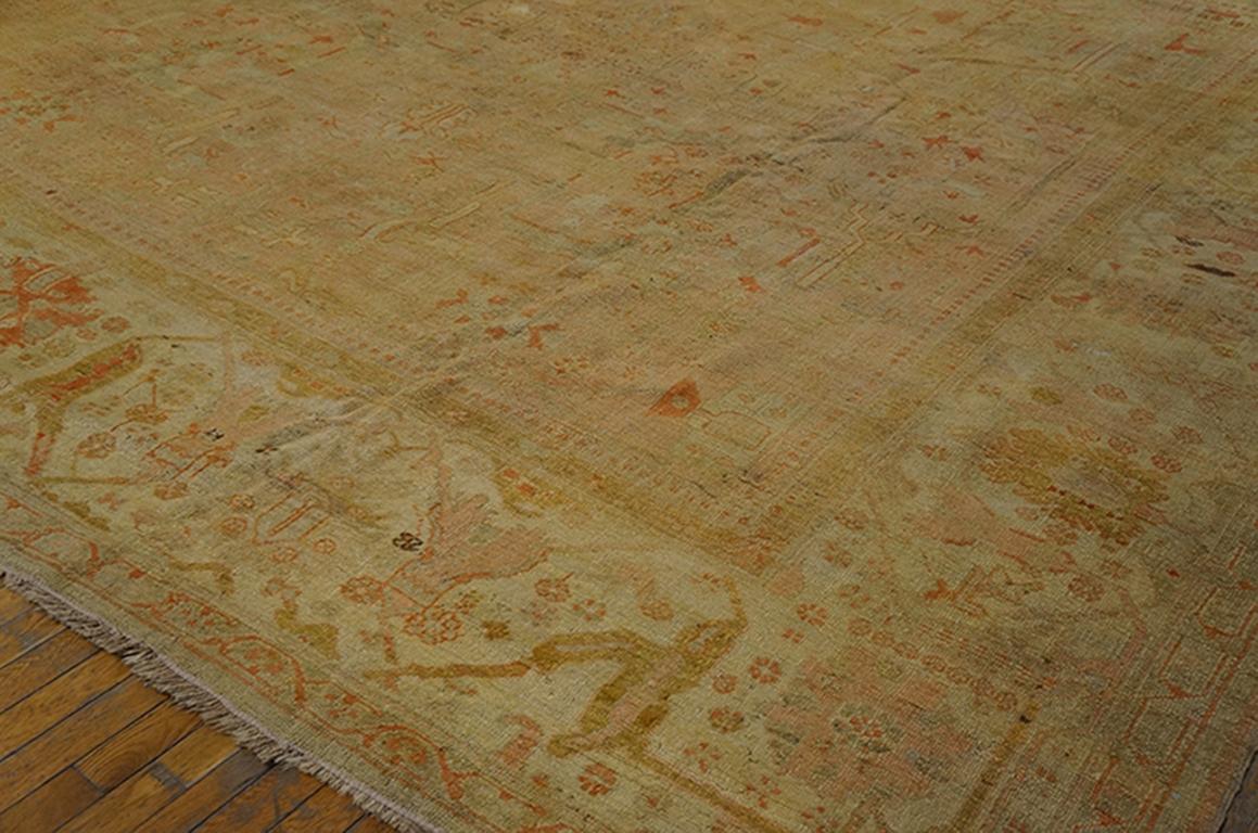 Late 19th Century 19th Century Turkish Oushak Carpet ( 11'9
