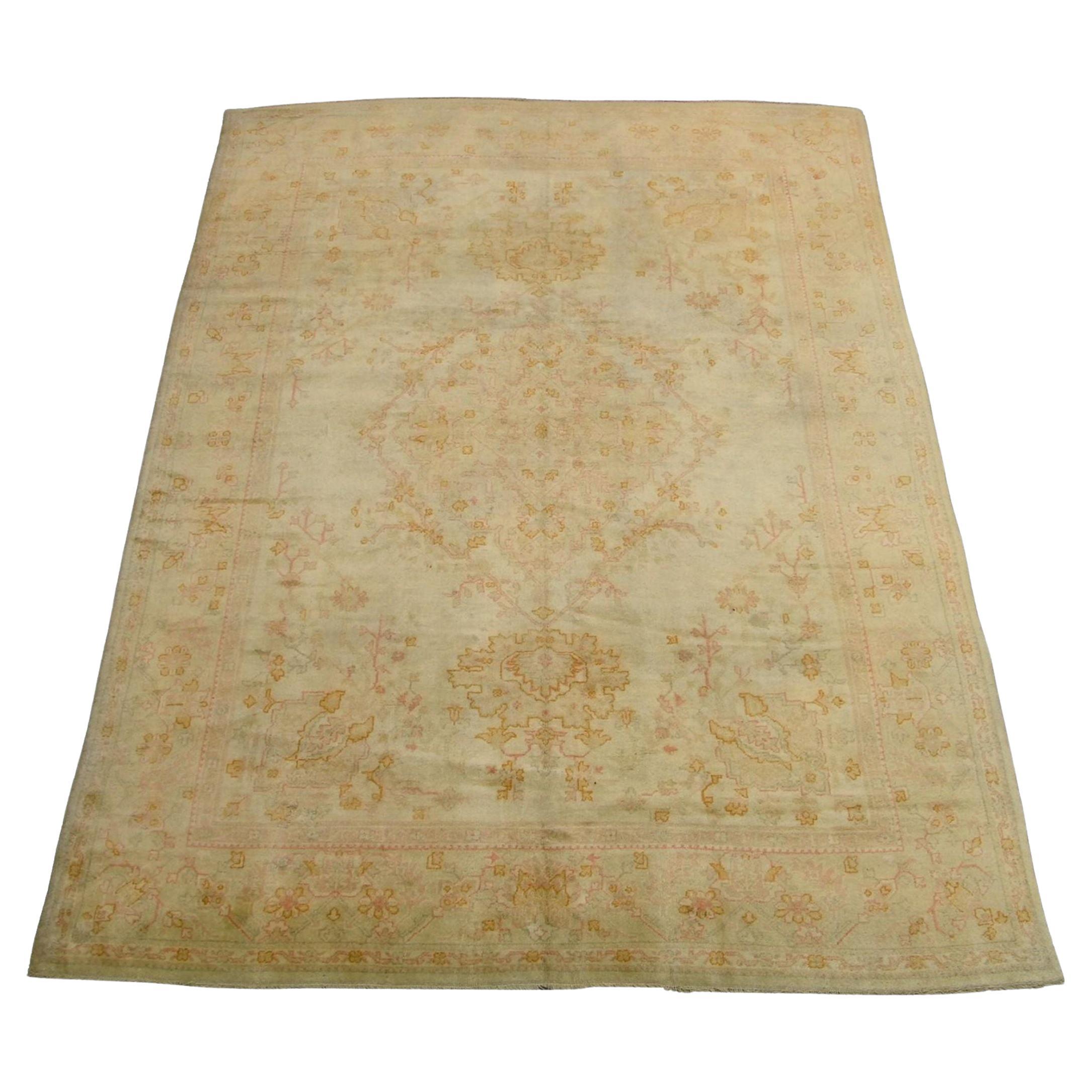 Alfombra antigua Oushak 13.0x9.3
