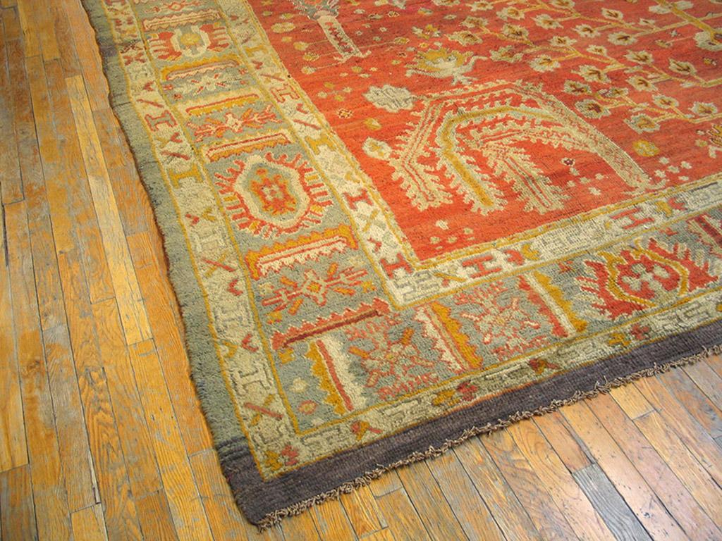 19th Century Turkish Oushak Carpet ( 13'10