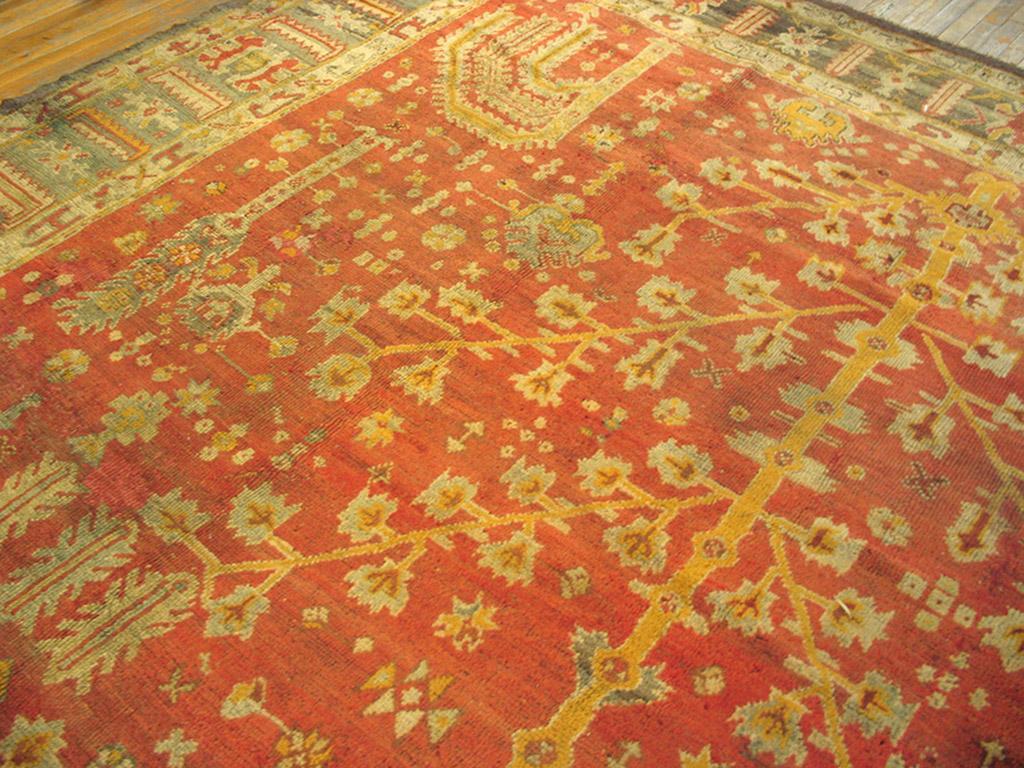 Wool 19th Century Turkish Oushak Carpet ( 13'10