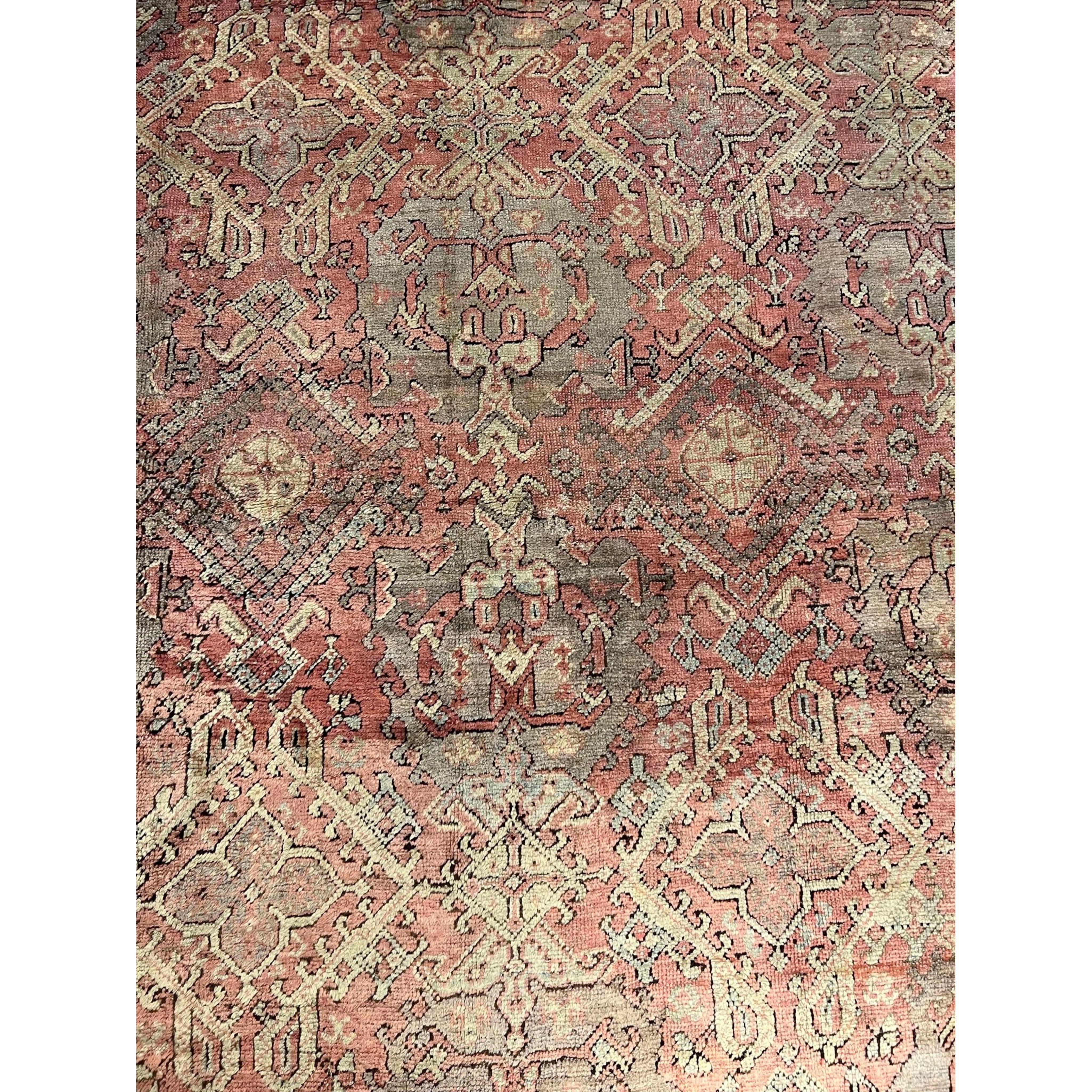 Antique Oushak Rug 15.9x12 In Good Condition For Sale In Los Angeles, US