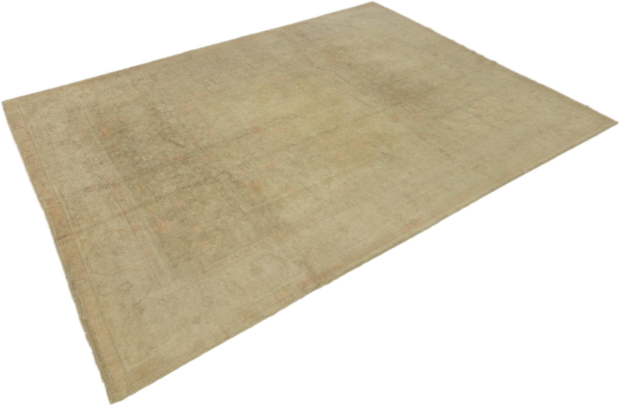Turc Tapis ancien d'Oushak (3,4x2,6m, 1900). Détails exquis (noués à la main). en vente