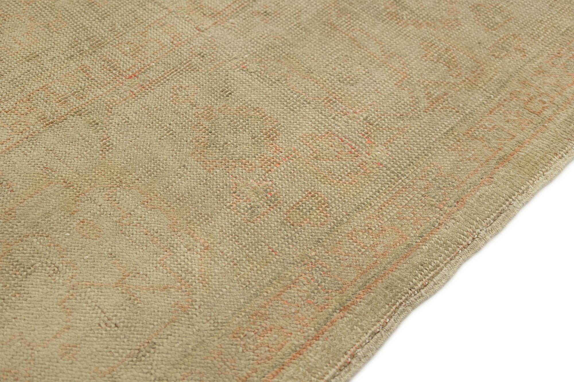XIXe siècle Tapis ancien d'Oushak (3,4x2,6m, 1900). Détails exquis (noués à la main). en vente