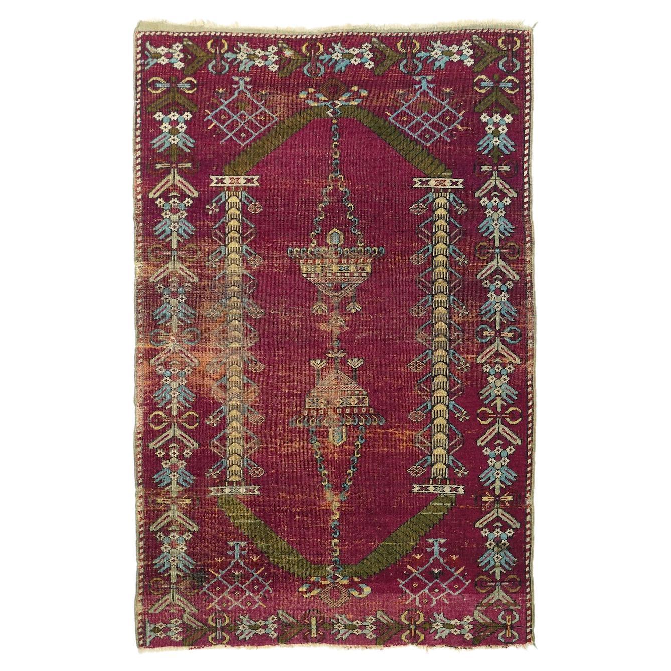 Antiker Oushak-Teppich 3'5'' x 5'4''
