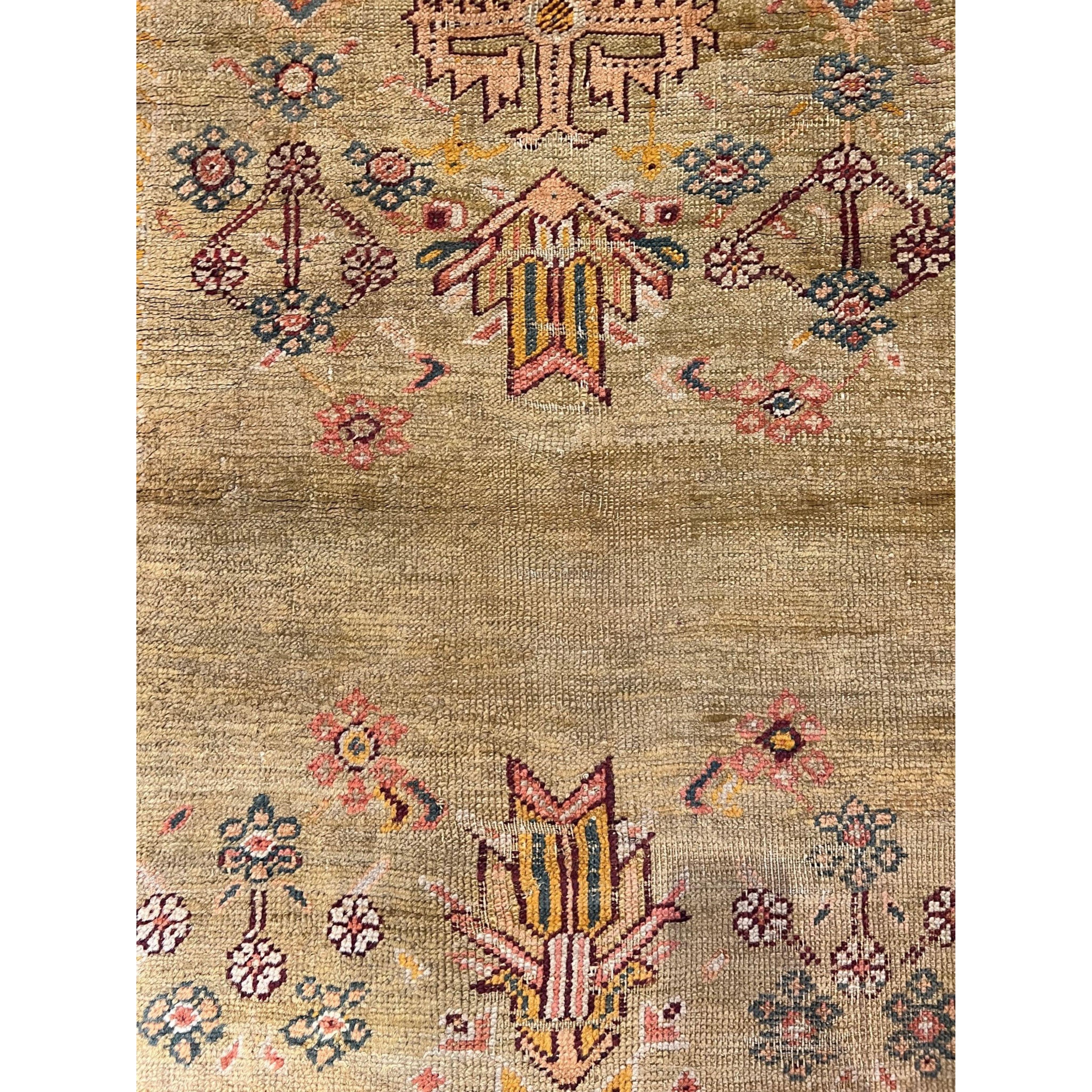 Other Antique Oushak Rug 6.10x4.1 For Sale