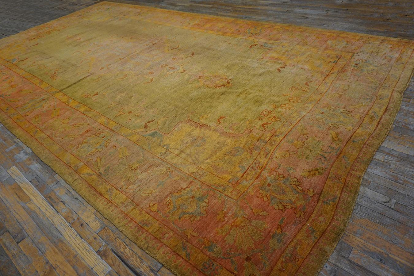 Hand-Knotted Late 19th Century Turkish Oushak Carpet ( 9' x 17' - 275 x 518 ) 