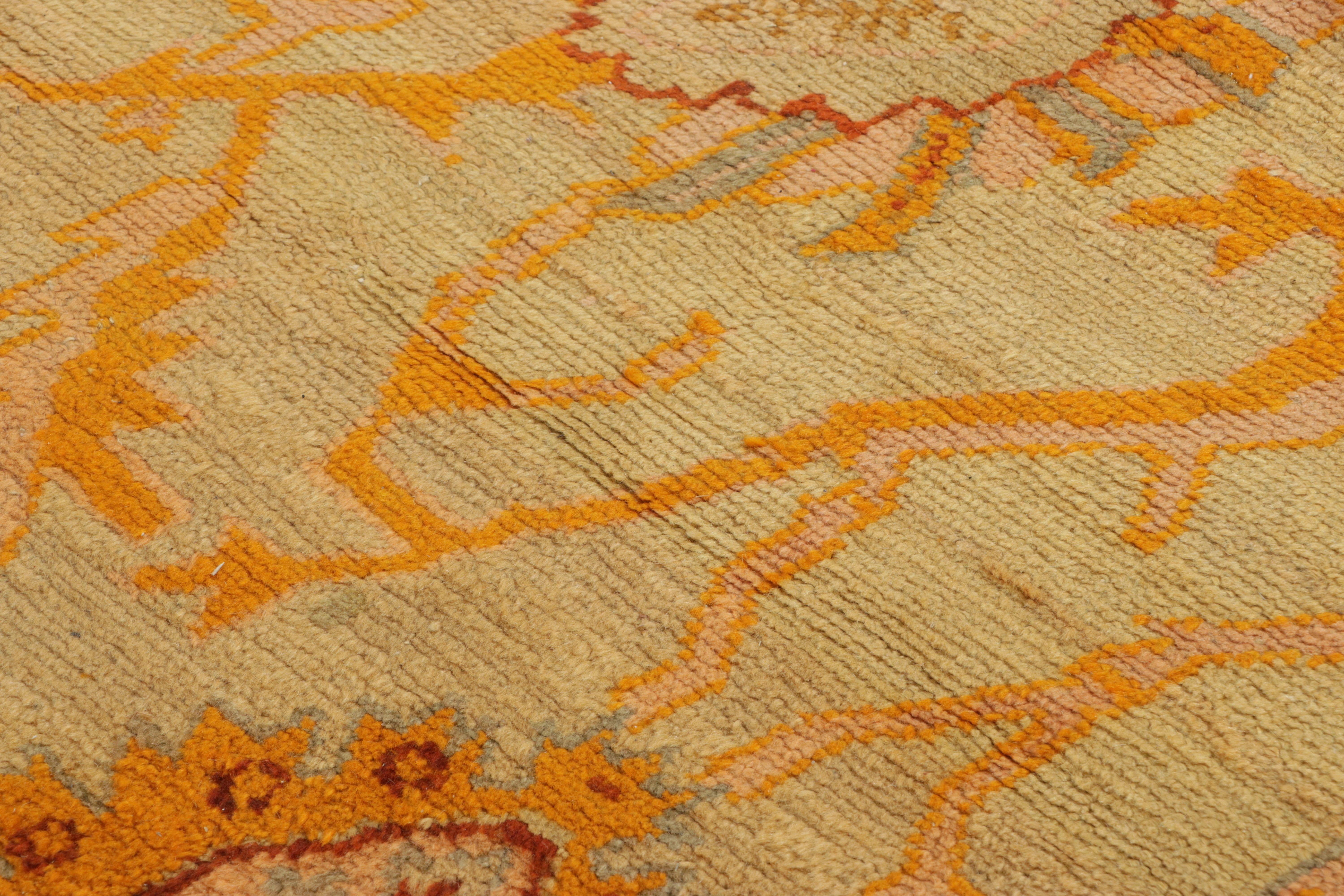 Antiker Oushak-Teppich, fabelhaftes Hellblau mit goldenen Blumenmustern - Rug & Kilim (Handgeknüpft) im Angebot