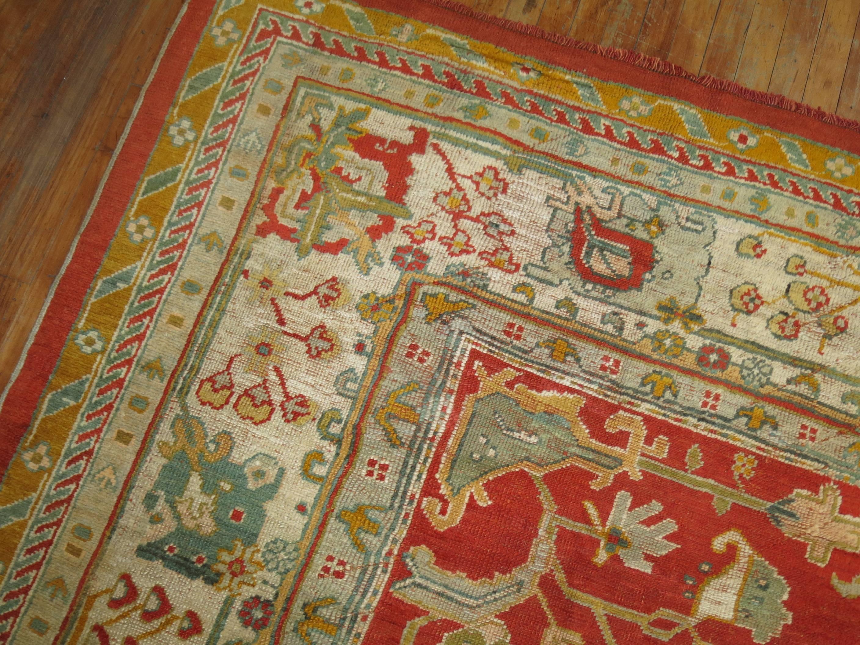 Antique Oushak Rug For Sale 1