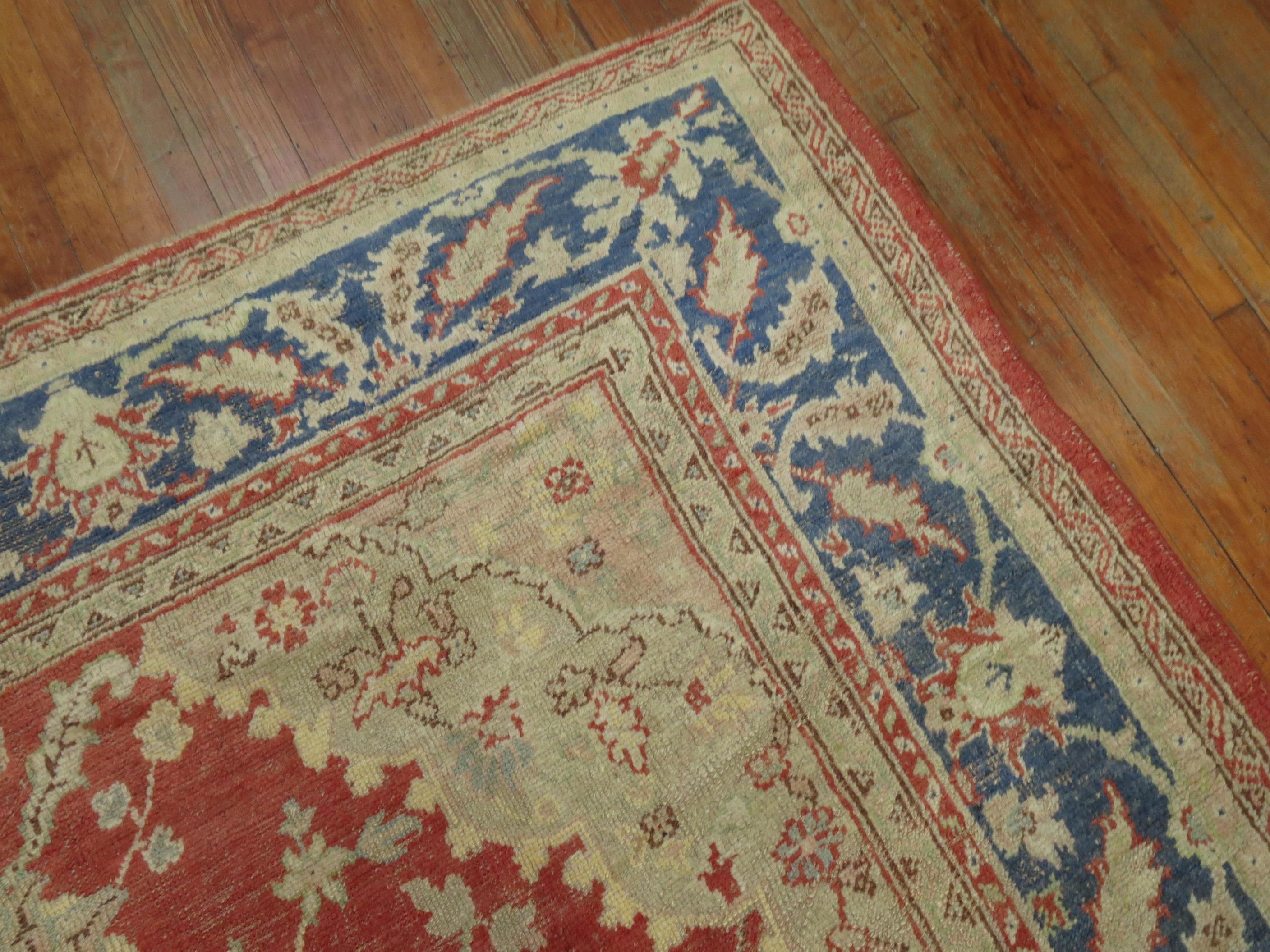 Early 20th Century Antique Oushak Rug 9' x 12' For Sale 3