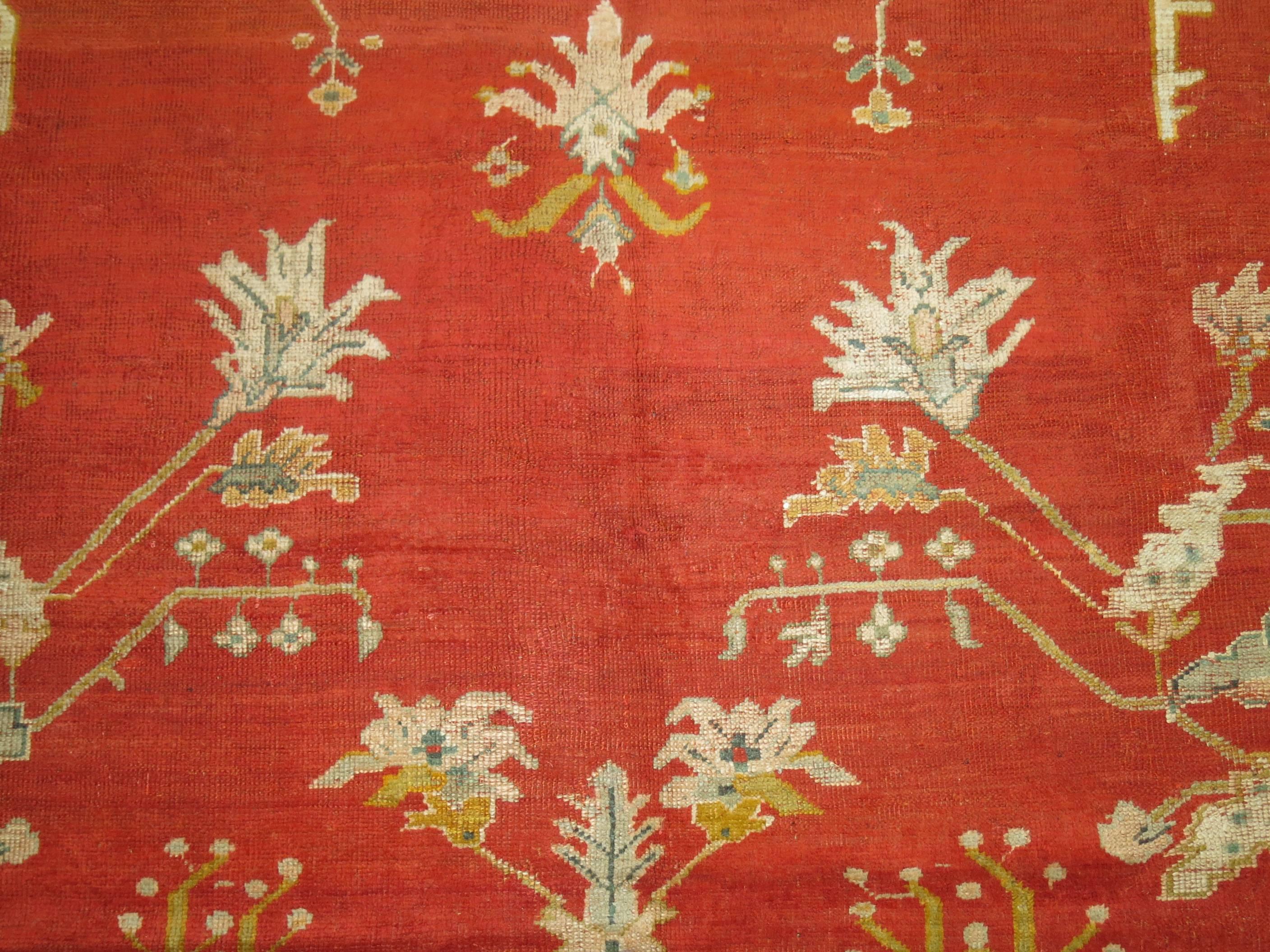 Antique Oushak Rug For Sale 3