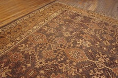 Splendid Brown Chocolate Color and Symmetrical Design Antique Turkish Rug