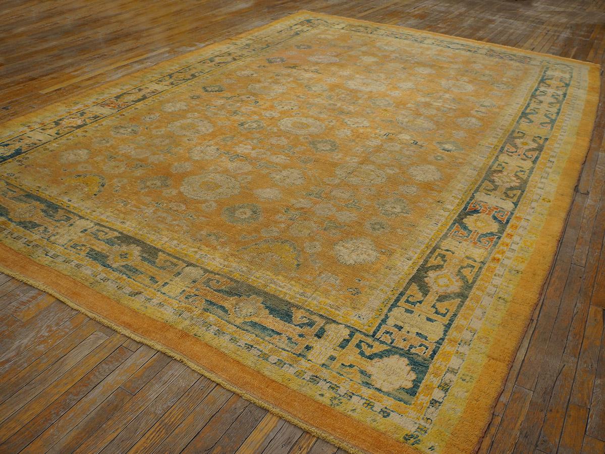 19th Century Turkish Angora Oushak Carpet ( 9'9