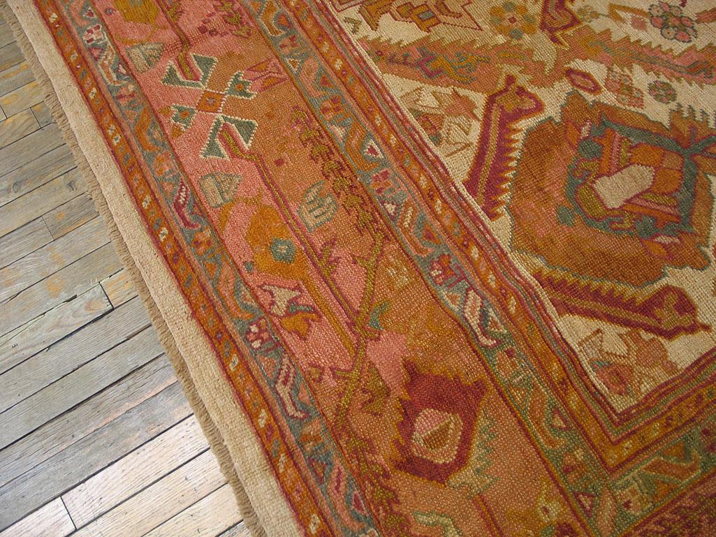 Late 19th Century Turkish Oushak Carpet ( 10'6