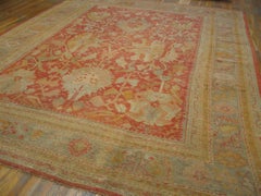 Exciting Decorative Large Scale Allover Tribal Design Antique Turkish Oushak Rug