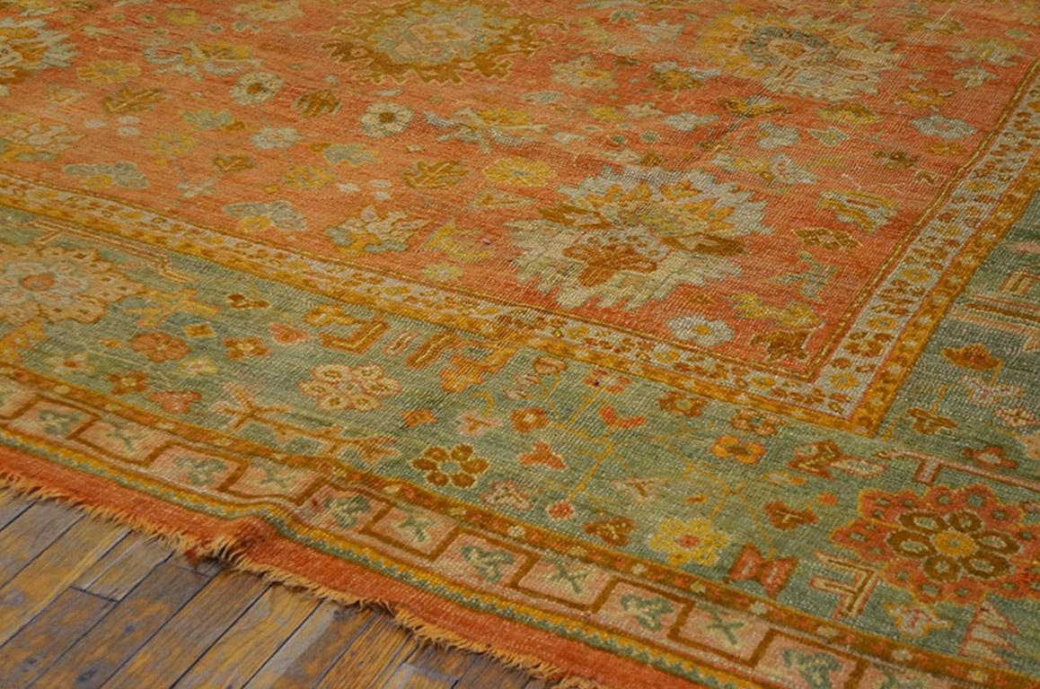 Hand-Knotted 19th Century Turkish Oushak Carpet ( 10'2