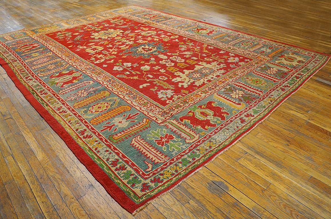 Antique Oushak rug. Measures: 9'6