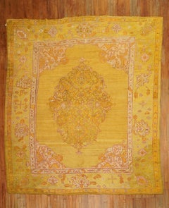 Zabihi Collection Gold Green Antique Oushak Rug