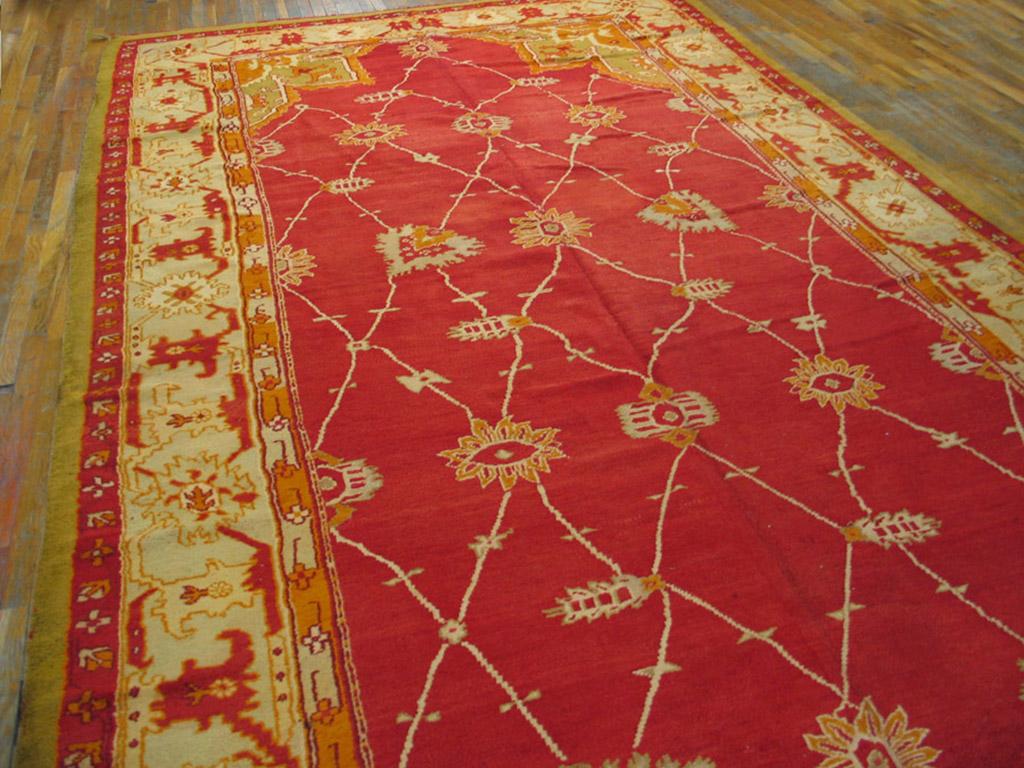 Hand-Knotted Early 20th Century Turkish Oushak Carpet  ( 9' x 21'5