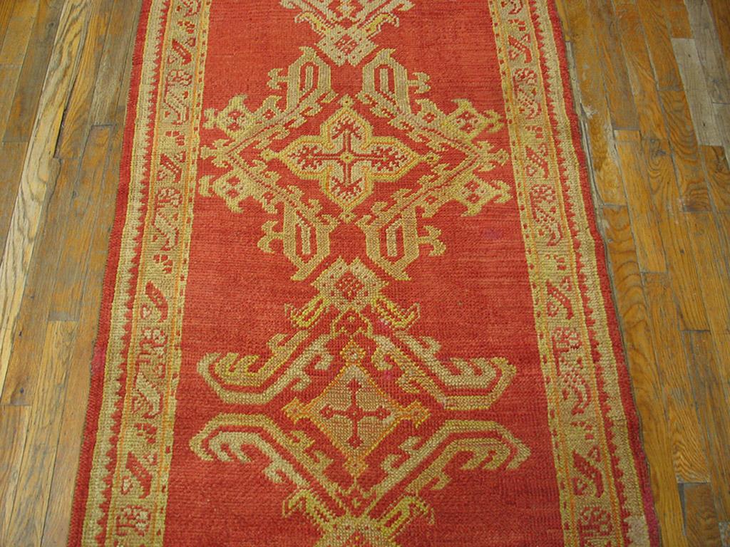 Hand-Knotted Early 20th Century Turkish Oushak Carpet ( 3'2
