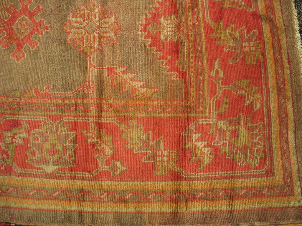 Hand-Knotted Early 20th Century Turkish Oushak Carpet  ( 9'6