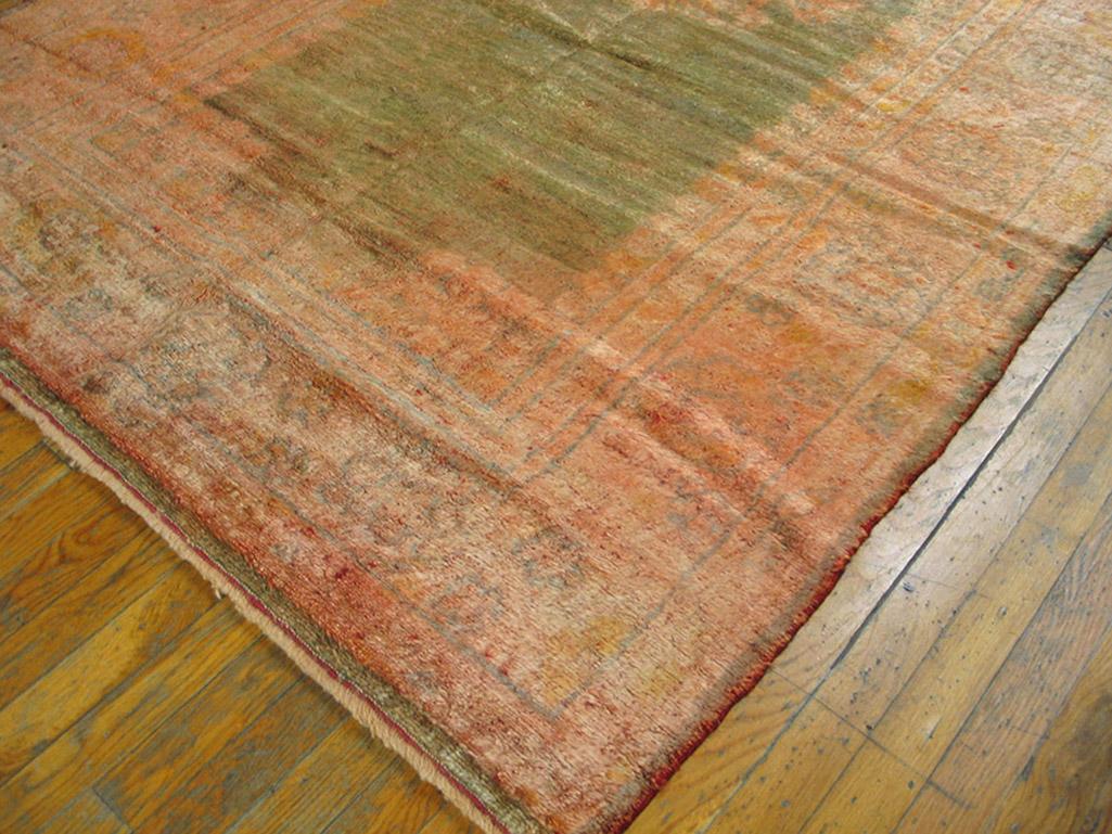Hand-Knotted 19th Century Turkish Angora Oushak Carpet ( 5' x 8'9
