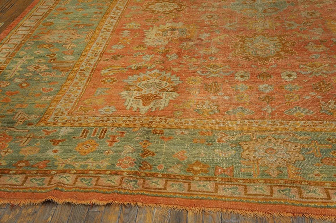 19th Century Turkish Oushak Carpet ( 10'2