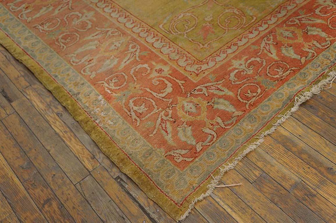 19th Century Turkish Oushak Carpet ( 7'6