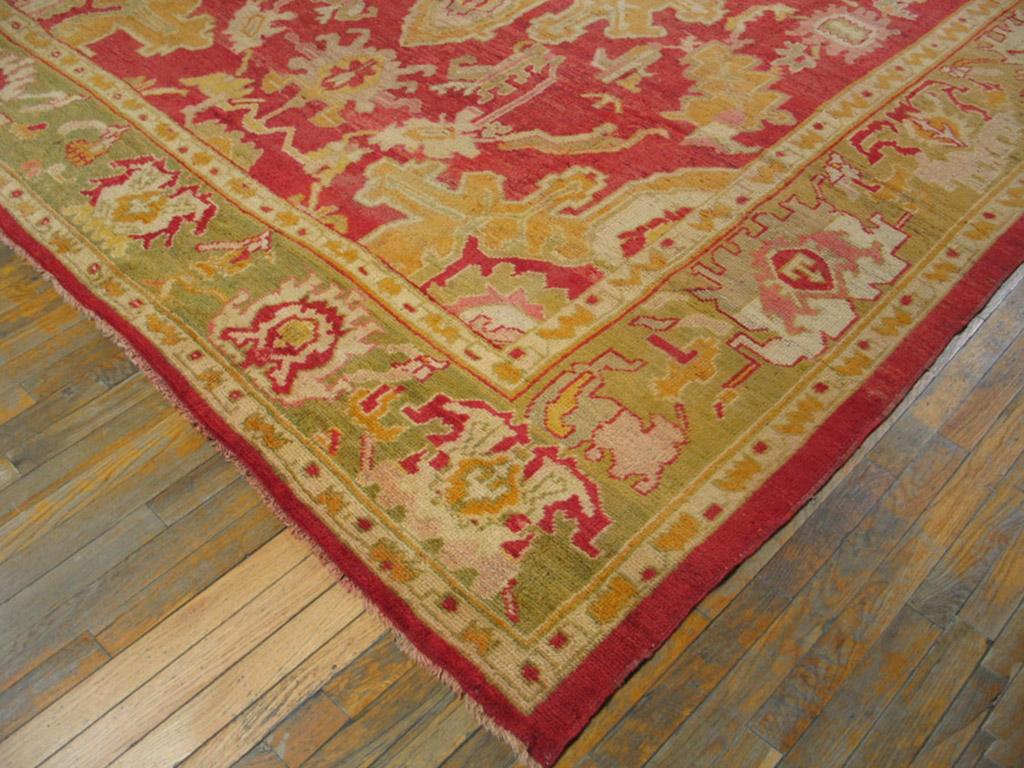 19th Century Turkish Oushak Carpet ( 9'4