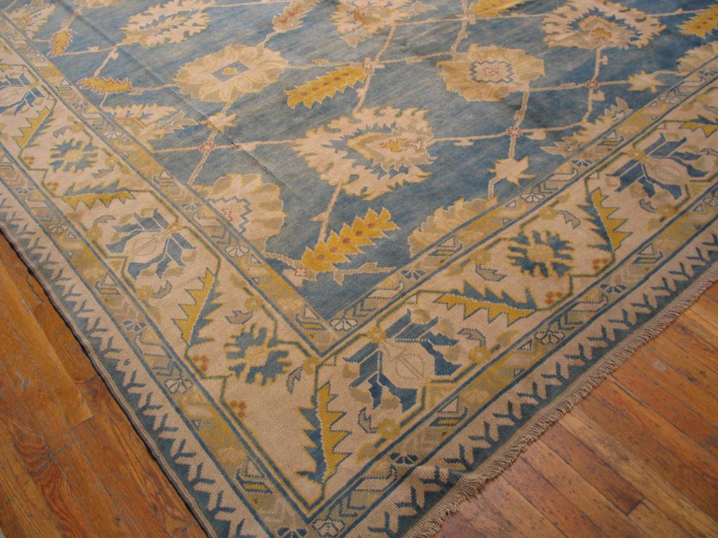 Hand-Knotted Antique Oushak Rug