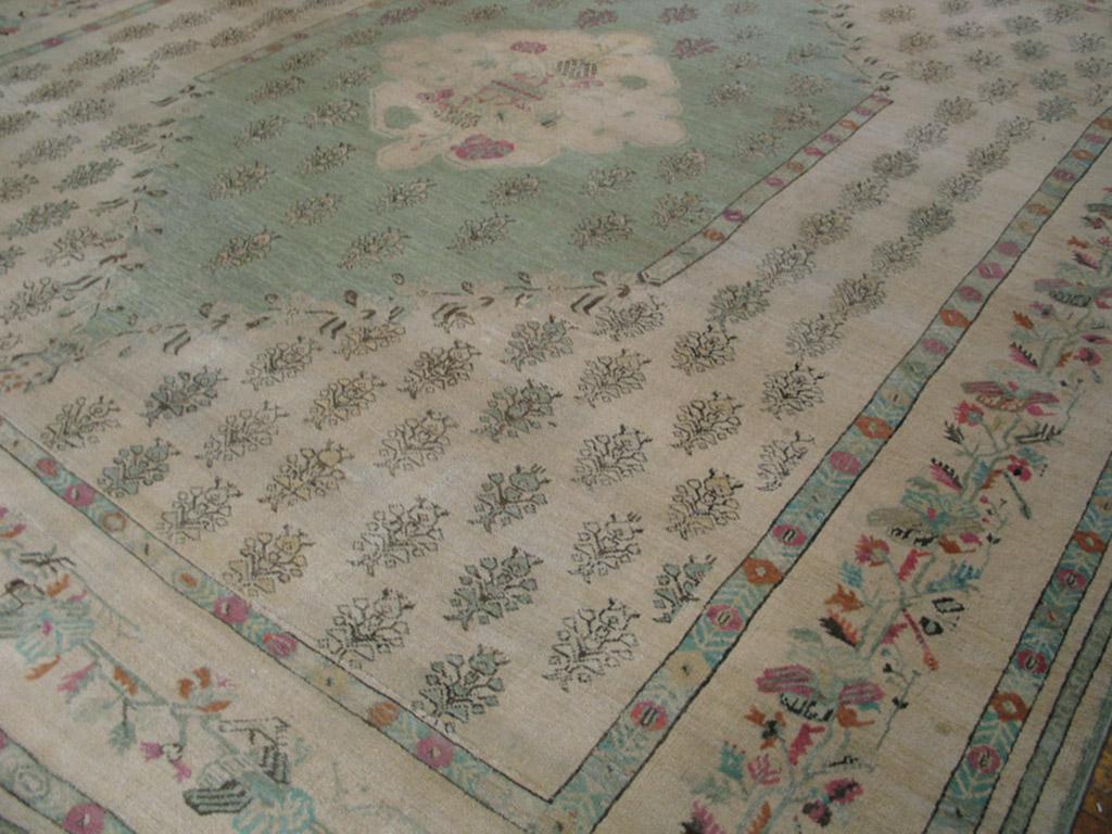 Late 19th Century Turkish Oushak Ghiordes Carpet ( 13' x 14'6