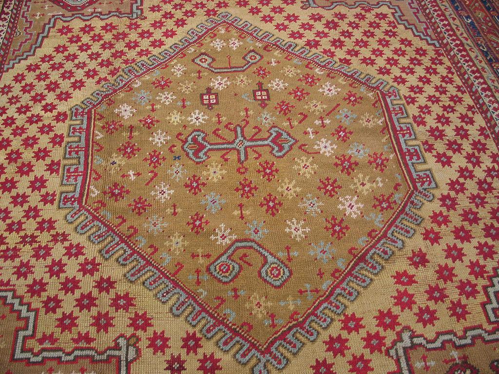 Early 19th Century Turkish Smyrna Oushak Carpet ( 10'8