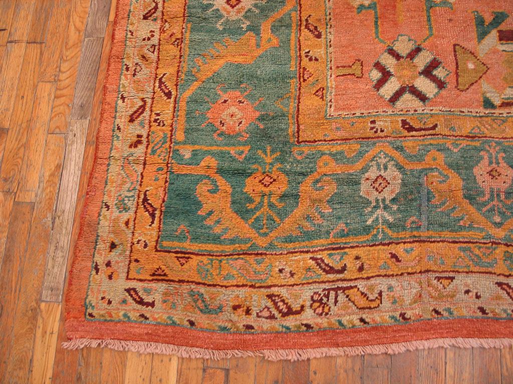 Late 19th Century Turkish Oushak Carpet ( 12'6