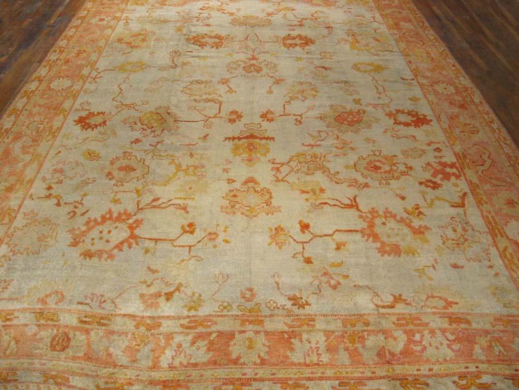 19th Century Turkish Oushak Carpet  ( 11'10