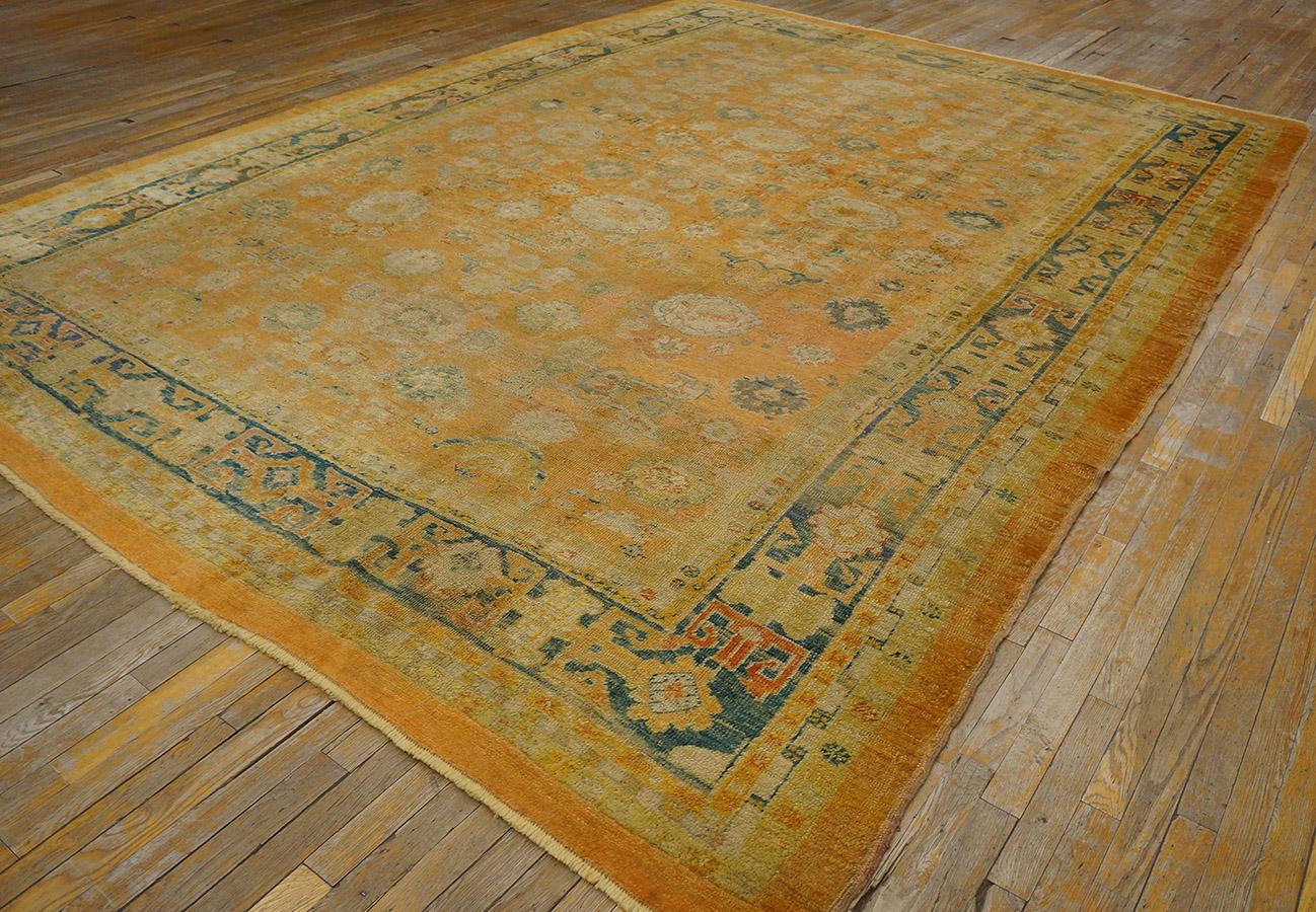 19th Century Turkish Angora Oushak Carpet ( 9'9