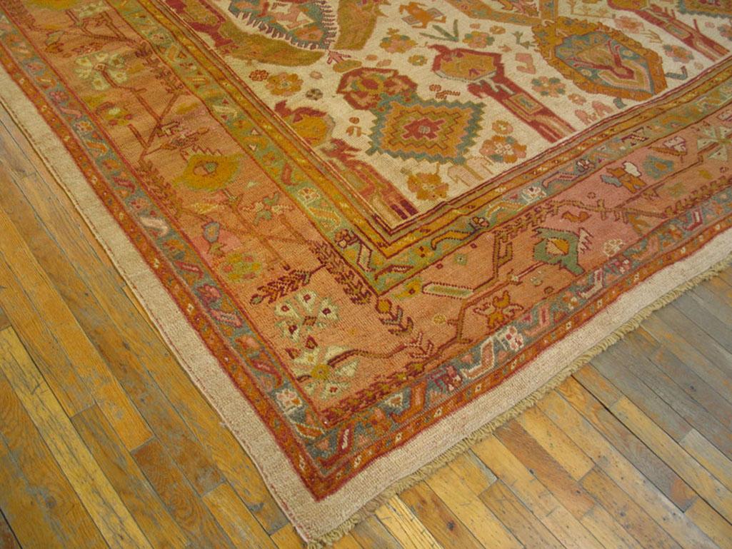 Late 19th Century Turkish Oushak Carpet ( 10'6