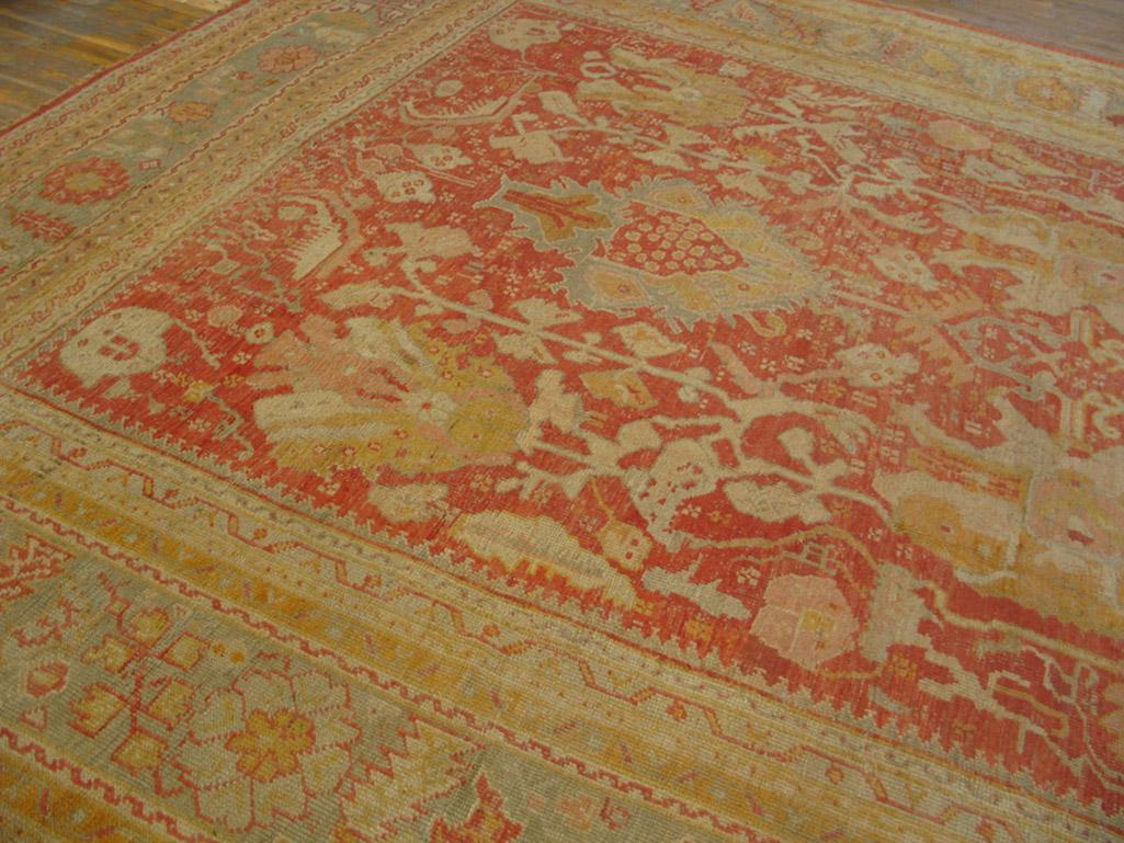 Late 19th Century 19th Century Turkish Oushak Carpet ( 12' x 15'6