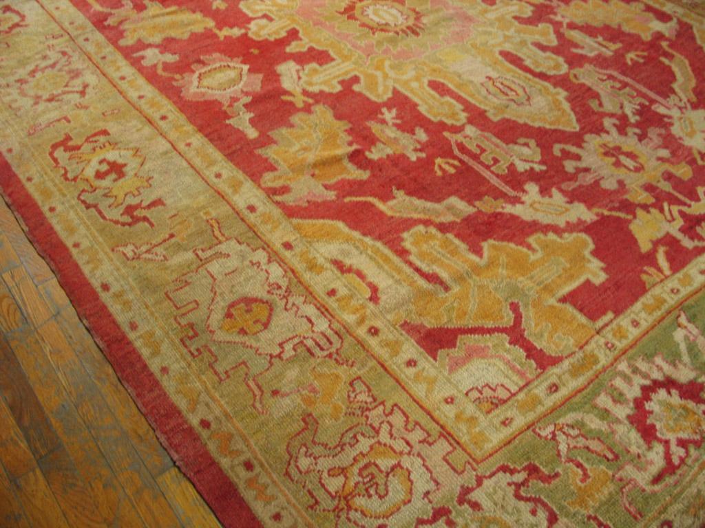 Late 19th Century 19th Century Turkish Oushak Carpet ( 9'4