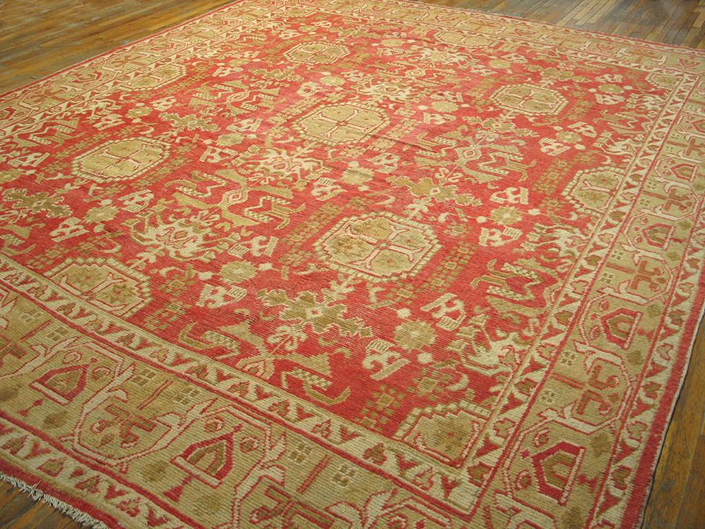 Hand-Knotted Antique Oushak Rug For Sale