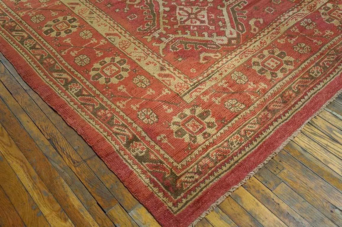 Hand-Knotted Antique Oushak Carpet For Sale