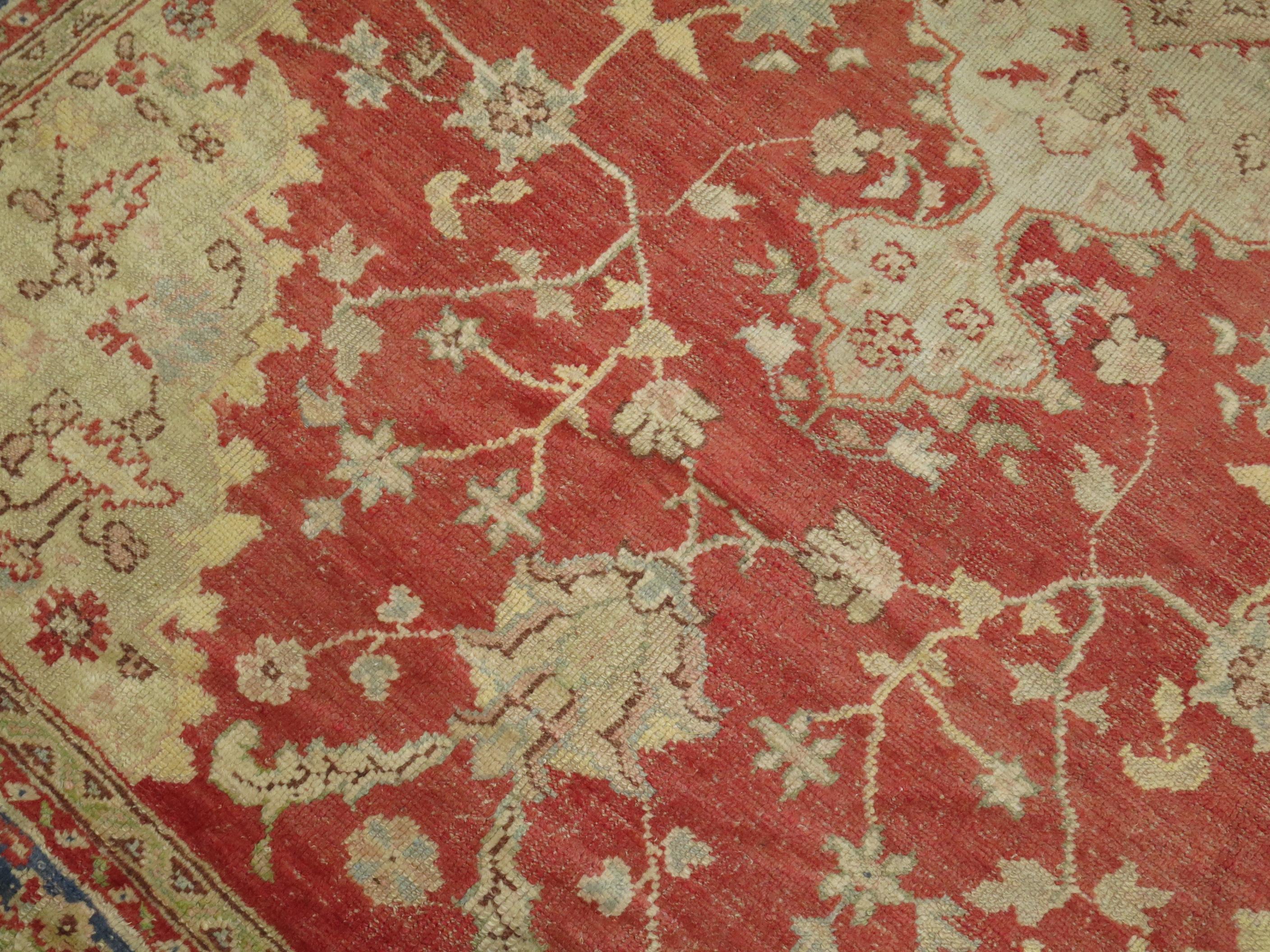 Turkish Early 20th Century Antique Oushak Rug 9' x 12' For Sale
