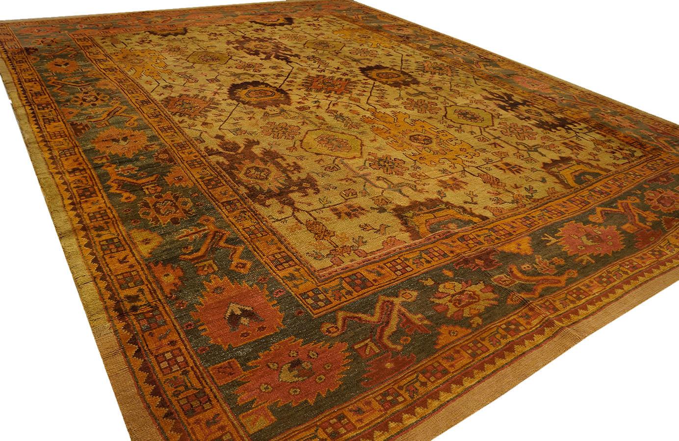 Early 20th Century Early 20 Century Turkish Oushak Carpet ( 13' x 16'4