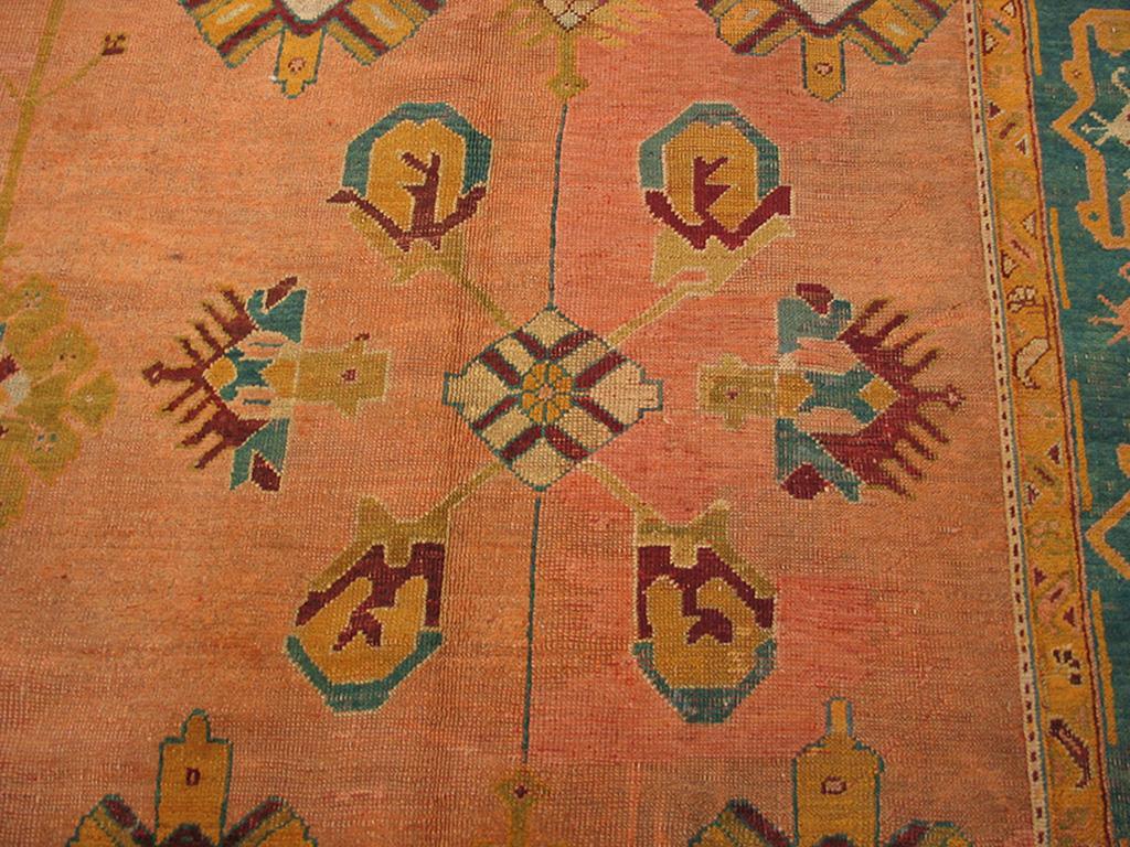 Wool Late 19th Century Turkish Oushak Carpet ( 12'6