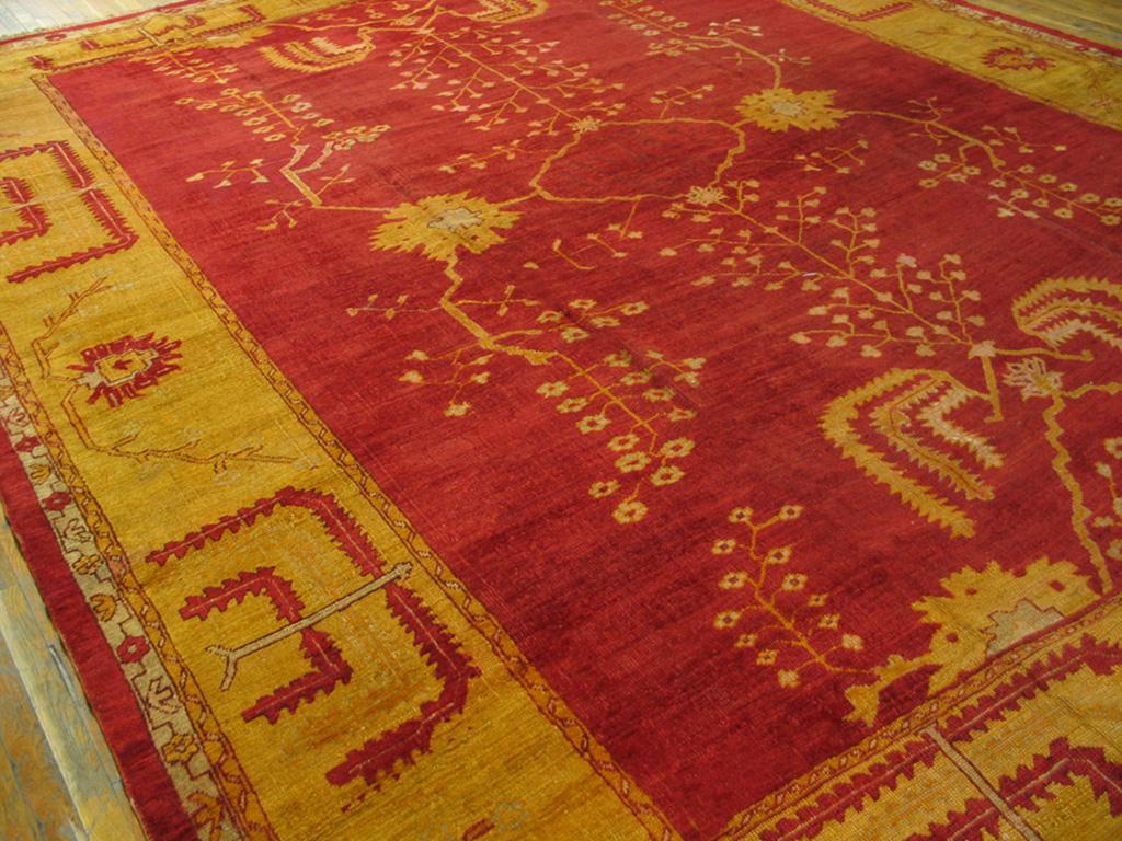 Late 19th Century 19th Century Turkish Oushak Carpet ( 12'10