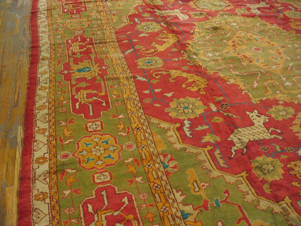 Wool Late 19th Century Turkish Oushak Carpet ( 11'8