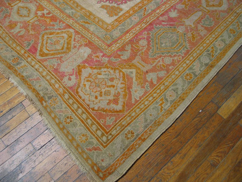 Late 19th Century 19th Century Turkish Oushak Carpet ( 10'6